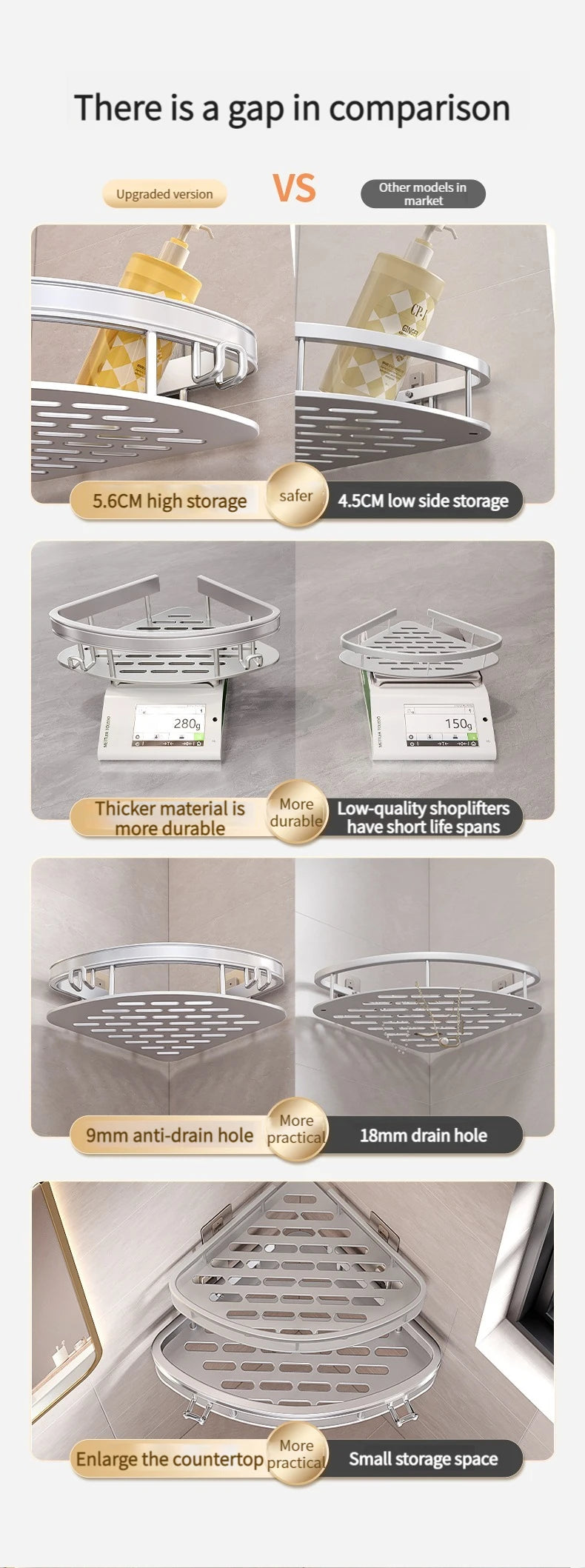 Yun jie ya Free Punch Bad Lager regal Kleiderbügel WC Eck regal Veranstalter Wand Dusch regal Wohn accessoires