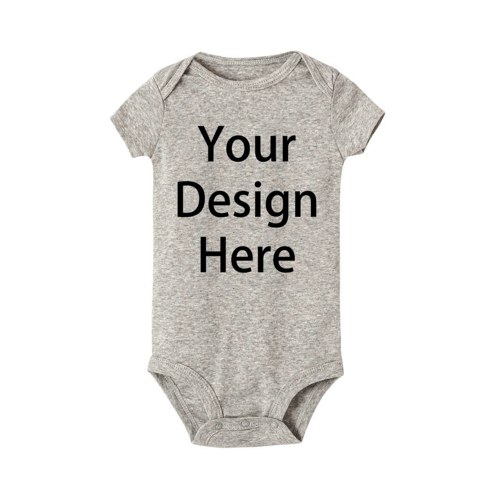 Personalisierter Baby-Strampler mit individuellem Foto und Namen, Säuglings-Body, kurzärmeliger Overall mit Rundhalsausschnitt, Gedenkgeschenke für Babys.