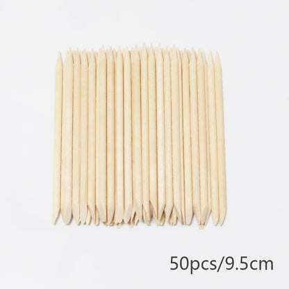 20/50/100pcs Nail Cuticle Pusher Wooden Design Drawing Painting Stick Remover Orange Wood Sticks for Nail Art Tools