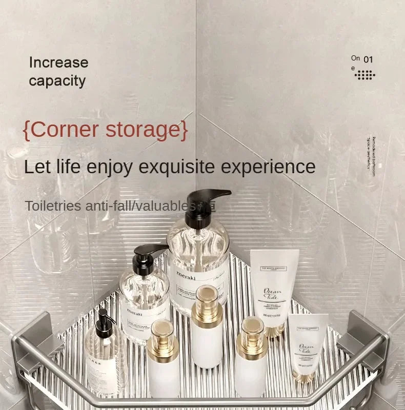 2PCS Badezimmer Acryl Regale Küche Lagerung Organizer Shampoo Regal Dusche Regal Bad Zubehör Kein Bohrer Lagerung Regal