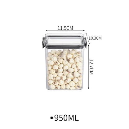 Transparent Food Storage Containers Kitchen Storage Airtight Cans Plastic Storage Boxes Stackable Food Storage Boxes.