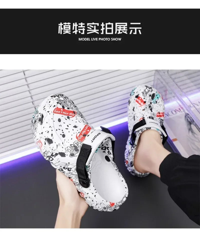 Plus Size 46 47 Men's Summer Clogs Sandals Eva Slippers Men Fashion New Flat Sandals Men Women Leisure Slides Men Casual Shoes.