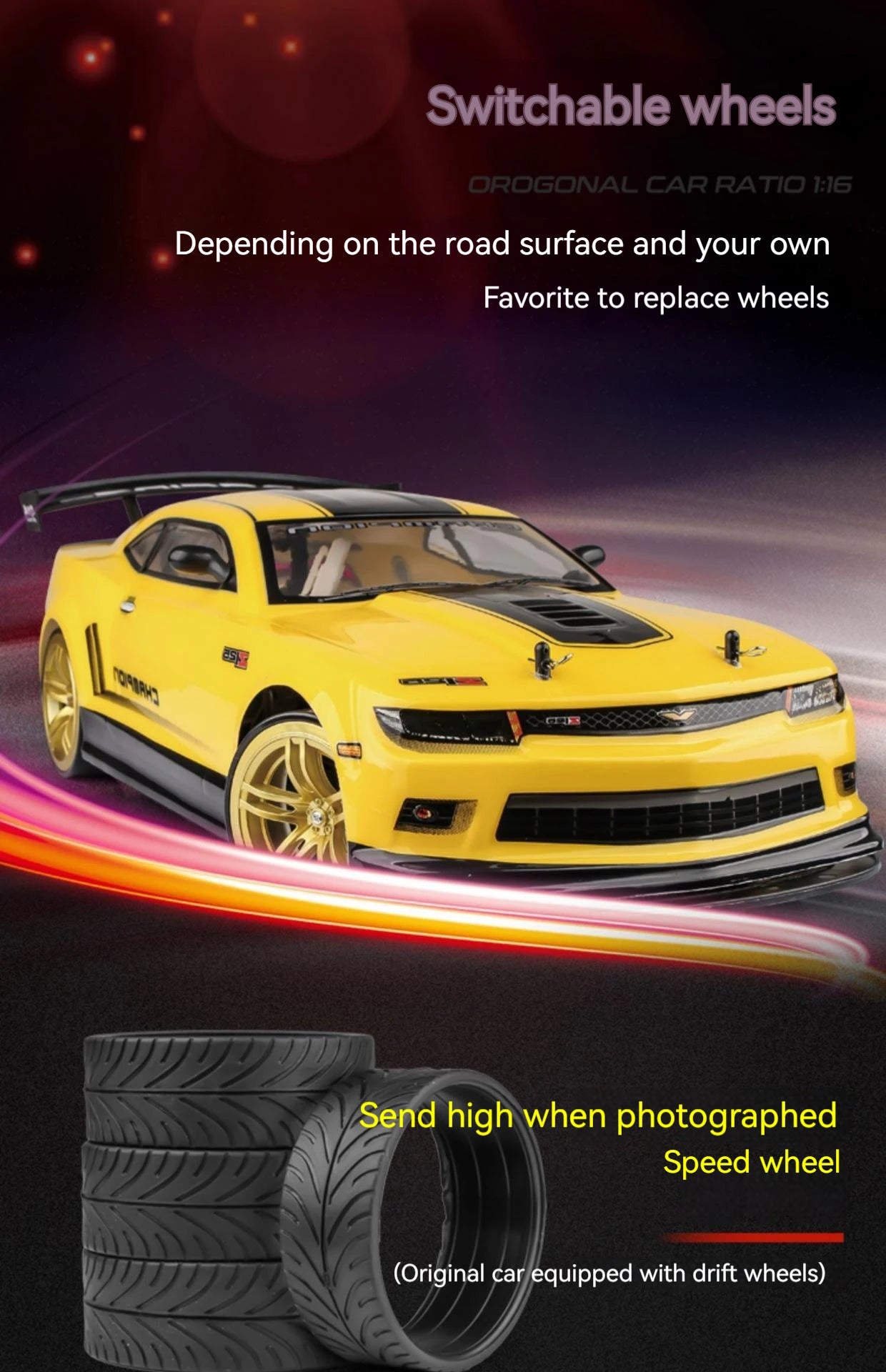 1: 10 4wd 70km/H Remote-Controlled Drifting Car Drifting Wheel Anti-Collision Off-Road Racing Car Remote-Controlled Off-Road.