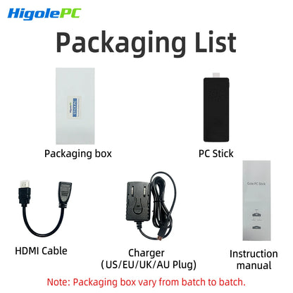 Higole PC Stick Fanless Mini PC Intel J4105 Windows 11 WiFi5 4/8GB 64/128/256GB Laptop Desktop PC 4K TV Stick PC Mini Computers.