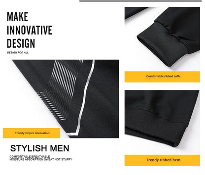 Spring Autumn Men's Casual Sports Suit Round Neck Sweatshirt Long Sleeves Pants One Whole Set Clothing Fashion.