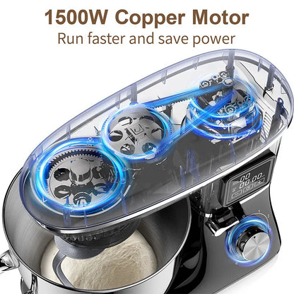 220V Powerful Stand Mixer Electric Blender Household Automatic Timing Hair Noodles Flour-Mixing Machine Commercial stand mixer.