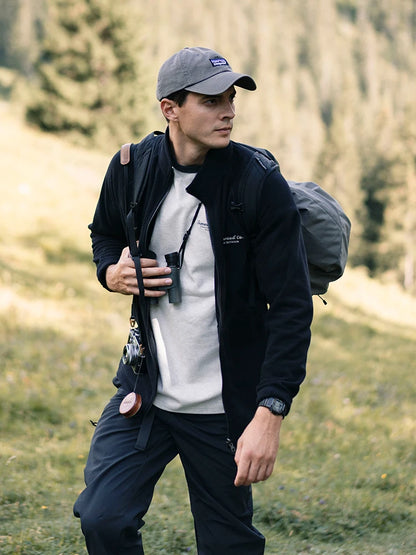 SIMWOOD 2025 Autumn Winter Men's Anti Static Polar Fleece Jacket 300gsm Anti-Electricity Coat Regular Fit Warm Fleece for Daily.