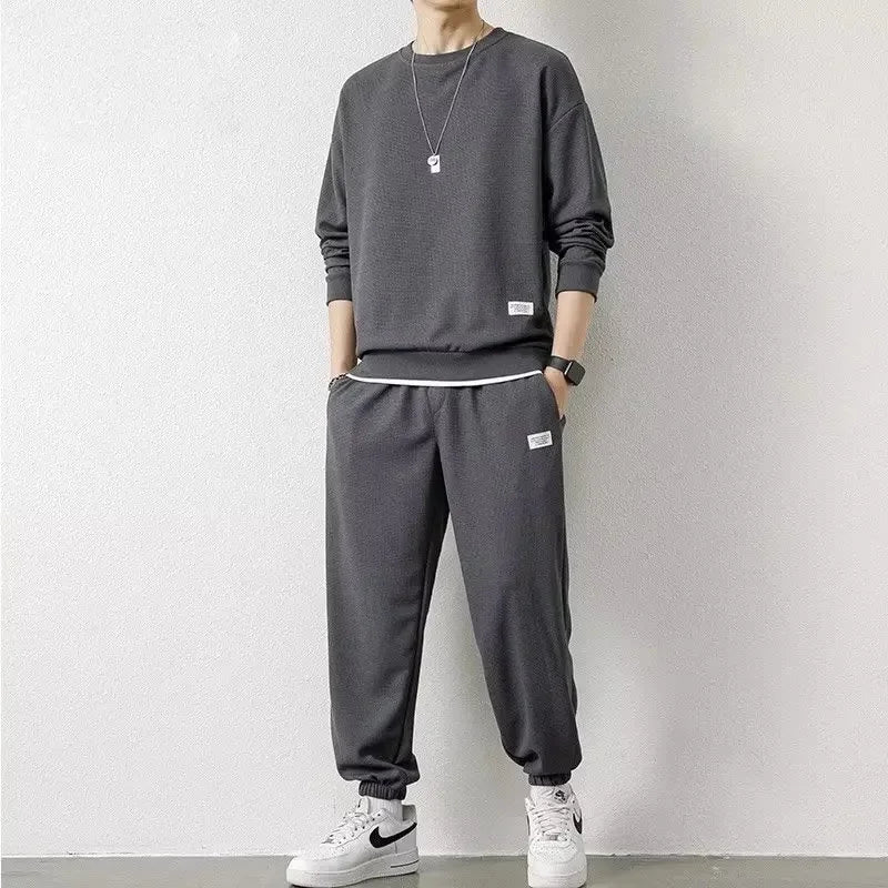 Loose Men's Long Sleeve Hoodie And Pants Set Spring Autumn New Style Casual Sports Youth Loose Fit Male Fashion Outfit