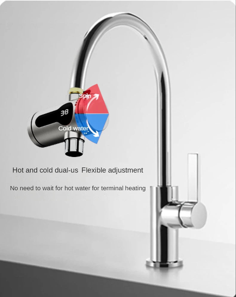 2025 New Kitchen stainless steel electric hot water faucet instant hot heating faucet water heater hot and cold.