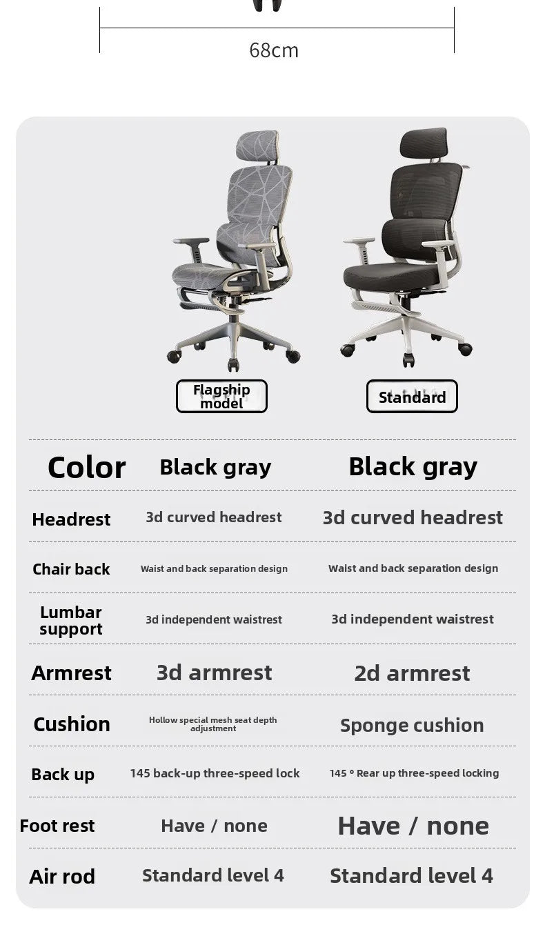 Ergonomischer Stuhl Heimcomputerstuhl Bequemer sitzender Bürostuhl Rücksitz Arbeitszimmer Schreibtisch E-Sport-Studienstuhl