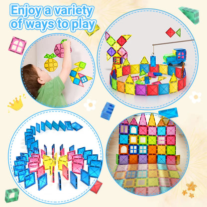 40/64/100PCS Magnetic Building Blocks Montessori  Educational Constructor Toys Set For Kids Game For Boys Girl Gifts.