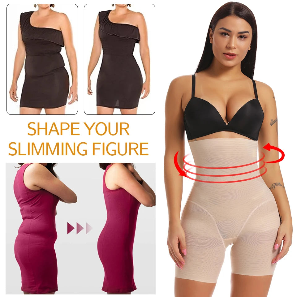 Women Body Shaper High Waisted Trainer Tummy Control Panties Butt Lifter Slimming Underwear Waist Cincher Shapewear Shorts.