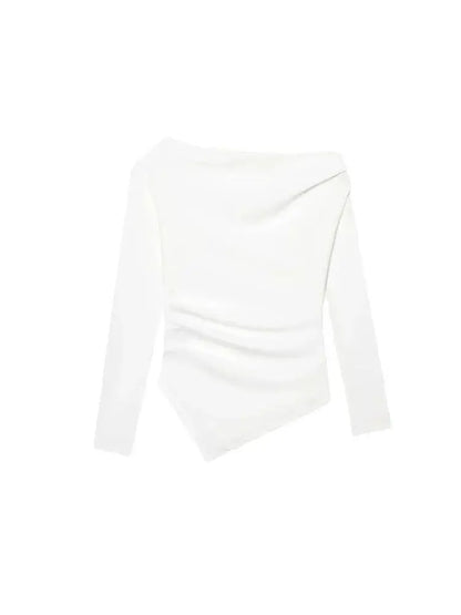 Asymmetric Short Top Woman Long SleevesTops Women Elastic Corset Top Female Streetwear Casual T-shirts Tops.