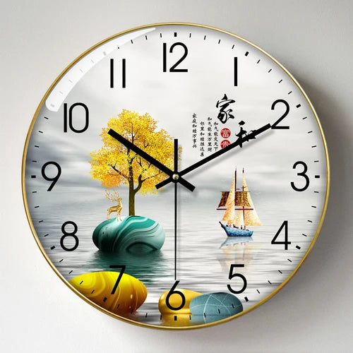 Wanduhr, Wohnzimmer mit Kalender, Zuhause, modisch, einfach, modern, Wanduhr, 2023, neuer Stil, stumm, Licht, Luxus