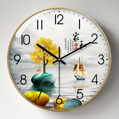 Wanduhr, Wohnzimmer mit Kalender, Zuhause, modisch, einfach, modern, Wanduhr, 2023, neuer Stil, stumm, Licht, Luxus