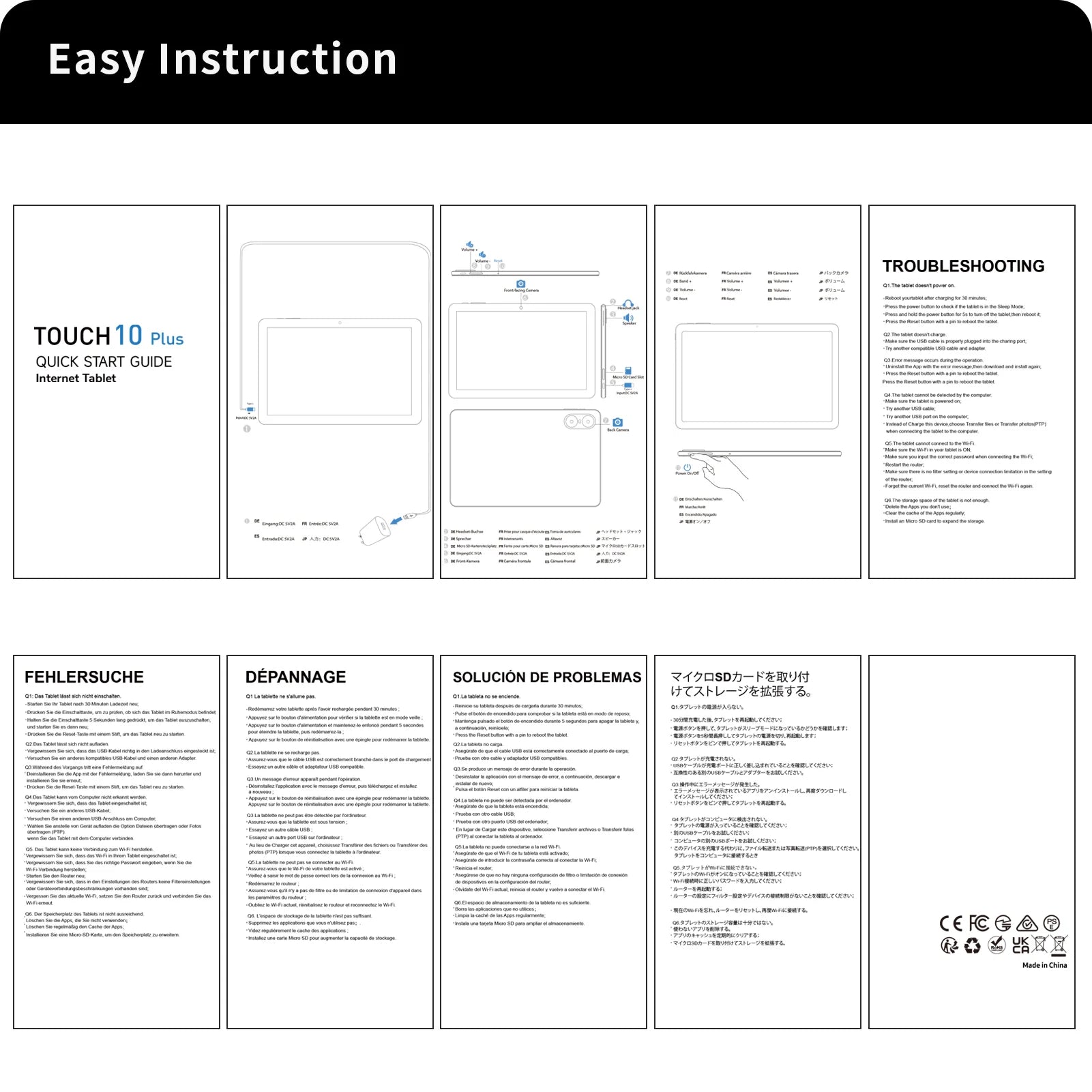 10.1" Android Tablet with Octa-core Processor 8GB(4+4GB Virtual) RAM 64GB ROM HD IPS Touchscreen, Wi-Fi 6, BT 5.0, Dual Camera.