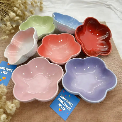 5'' Elevated Flower Design Ceramic Cat Bowl, Pet Food Dish, Small Dish Dip Dish, Deep Feeders, for Home Kitchen Supplies Gift.