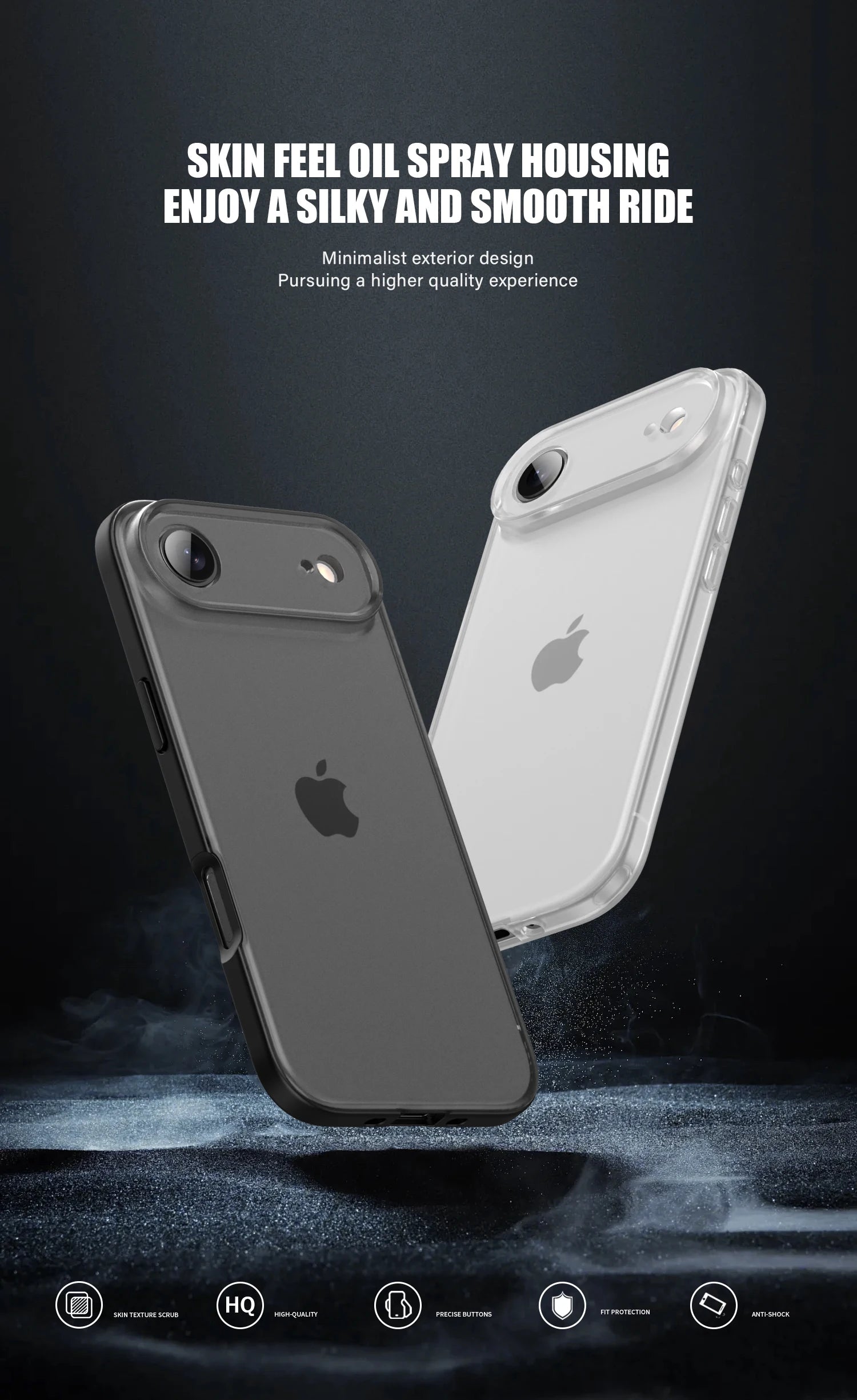 KEYSION Transparent Matte Case for iPhone 17 Air Translucent Soft Silicone+PC Shockproof Phone Back Cover for iPhone 17 Air 2025.