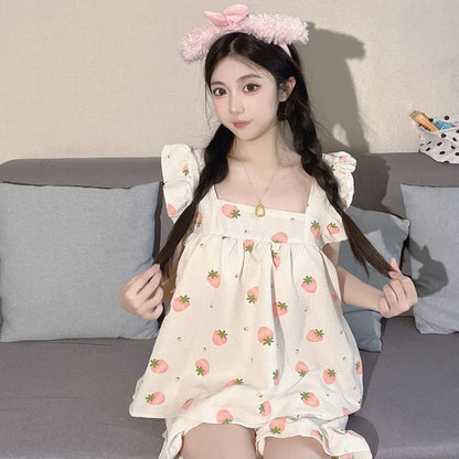 Sommer-Pyjama-Loungewear-Set für Damen, Sommer-Pyjama-Set mit Hosenträgern, Studentenweste, Shorts, Schaumstoff, Insy-Stil, zweiteiliges Loungewear-Set.