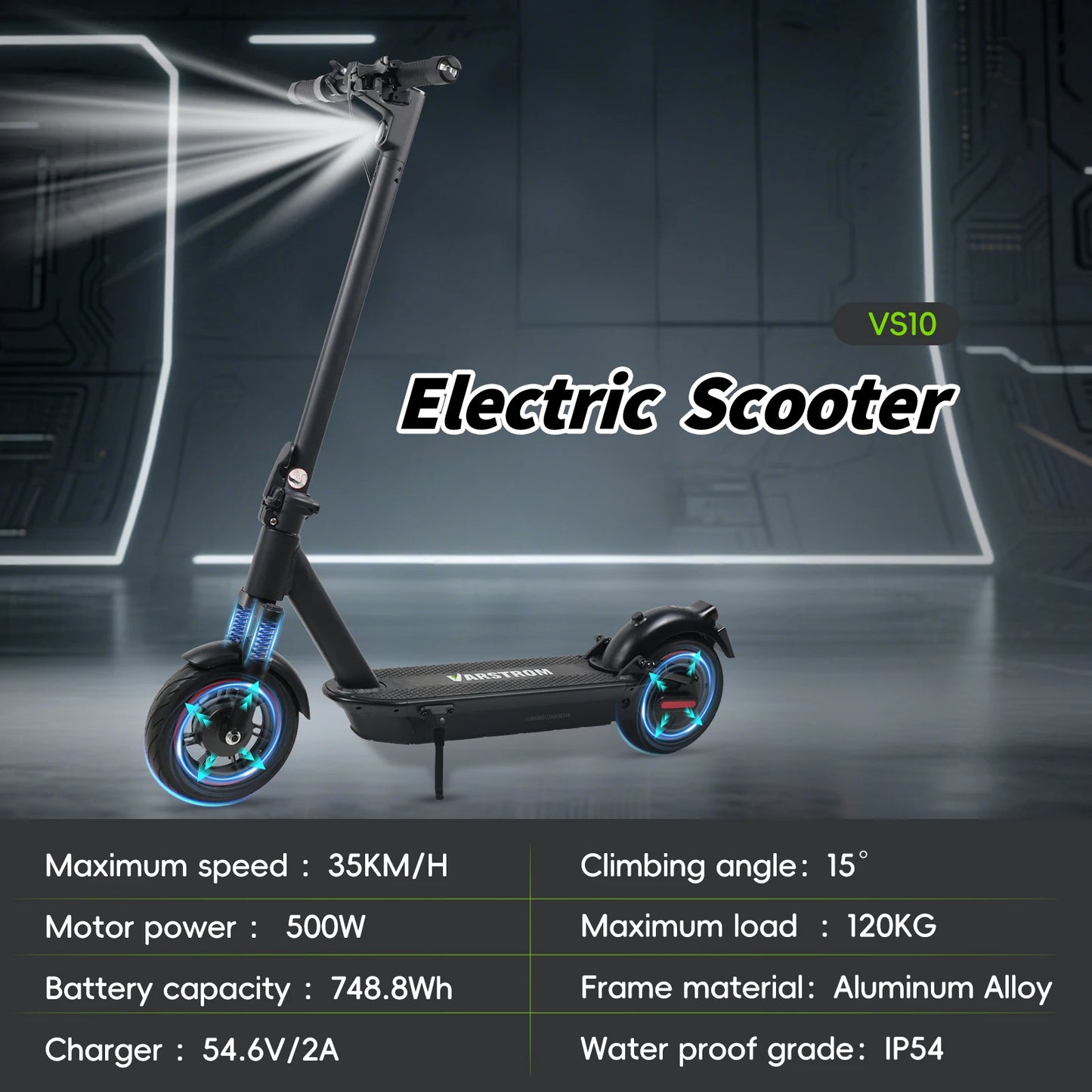 Scooter Electric Scooter Peak 1000W 48V 15.6Ah Li-ion Cell Powerful Foldable Electric Kick Scooter 10" Smart Display Support APP.