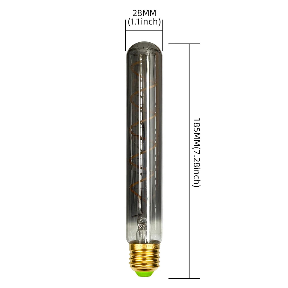 TIANFAN Led Bulbs Vintage Light Bulb ST64 G80 G95 Long Tube Edison Bulb 4W Dimmable 220/240V E27 Smoke Glass 2700K Warm White