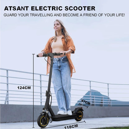 ATSANT ESMAX Electric Scooter 500W 42V14.5Ah 40KM Long Range 10Inch Pneumatic Flatproof Tyres Foldable Smart Adult Kick EScooter.