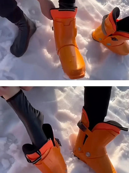 1 Pair Men Women Outdoor Sports Warm Snowfield Socks for Autumn Winter Thickened Windproof Warm Inner Plush Indoor Floor Socks.