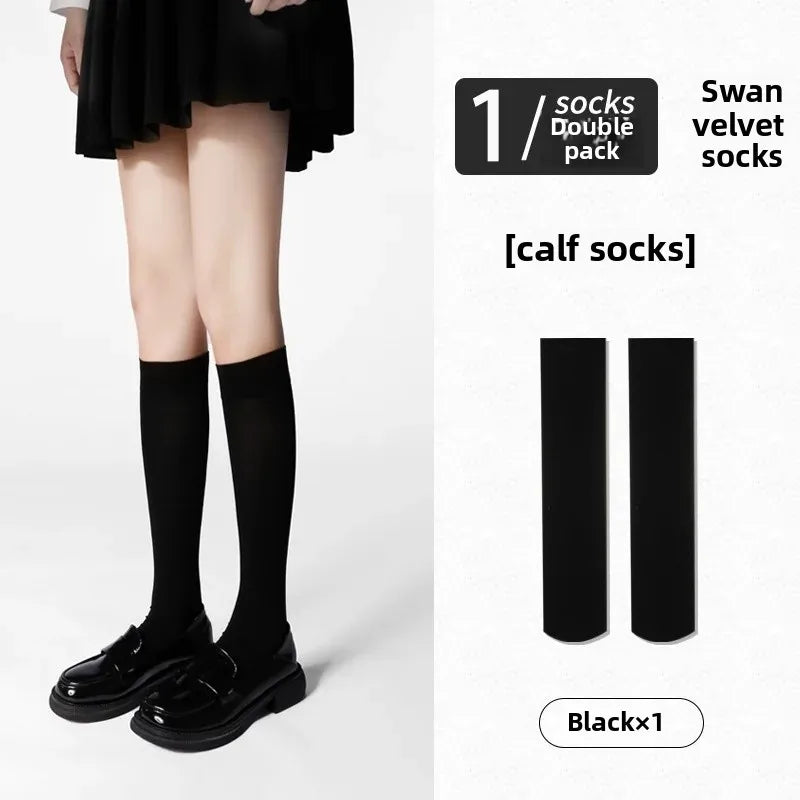 Sexy Blue Butterfly Net Stockings Women's Long Tube Socks Invisible Sweat Absorbent Polka Dot Design Pure Desire Stockings