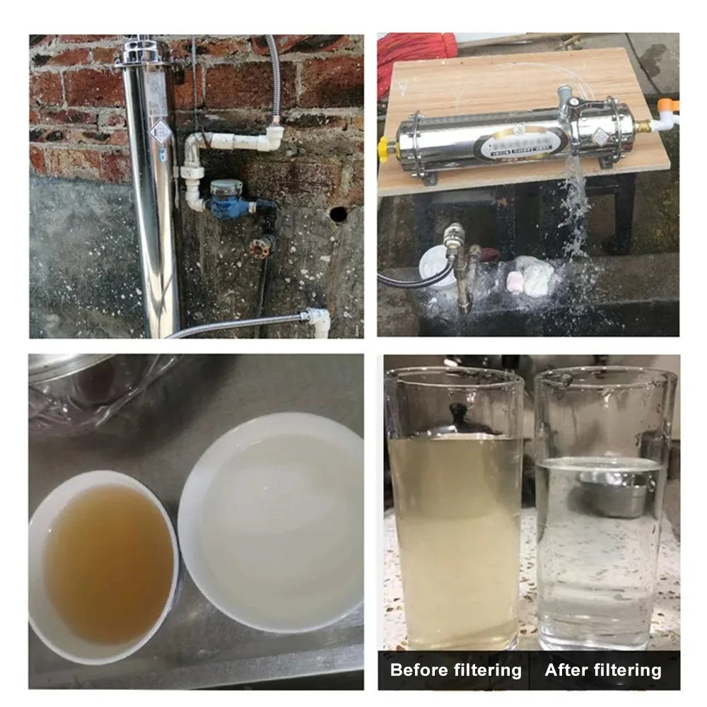 DIVEDEER 600L~3000L household water filter PVDF ultrafiltration purifier with washable pipe type direct drinking water kitchen.