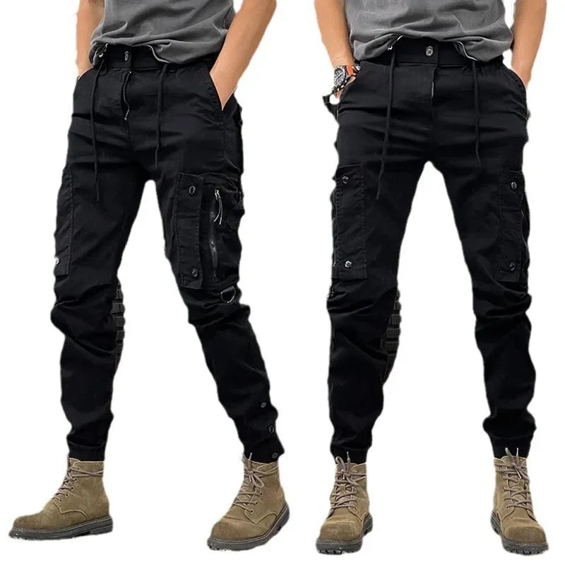 American Style Men's Workwear Pants Straight Leg Outdoor Tactical Casual Trousers Spring Autumn Cross-Border Loose Fit Long Pant.