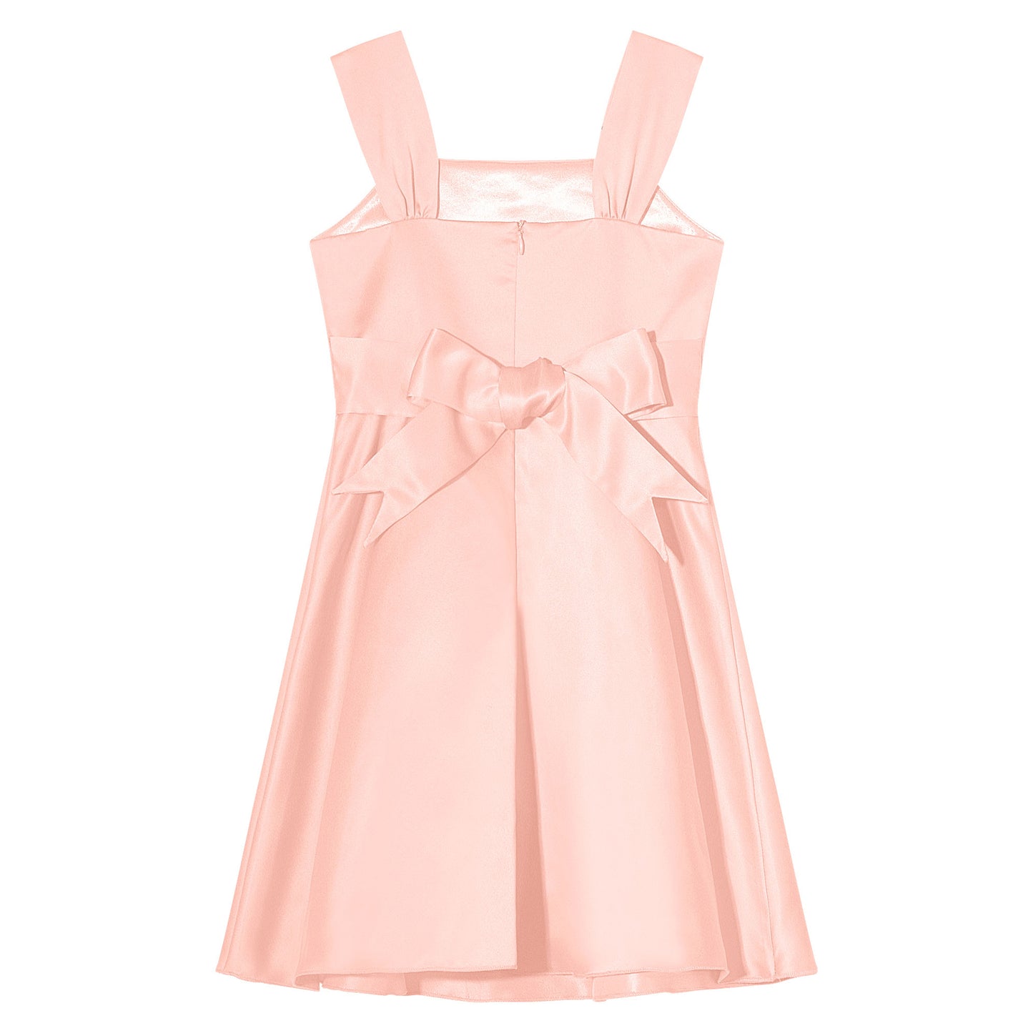 Mädchen Sommer ärmelloses Prinzessinnenkleid Elegantes Satin Hochzeit Brautjungfer Partykleid Große Schleife A-Linie Tutu für Geburtstagsabend