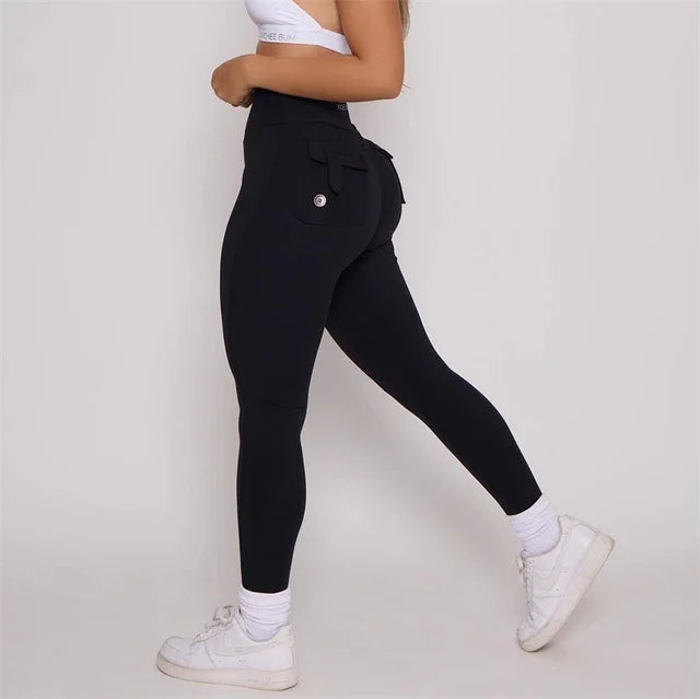 Women Bum Leggings 2025 Women High Waist Tights Pants Peach Hips with Pockets Women Workout Gym Leggings Yoga Pants