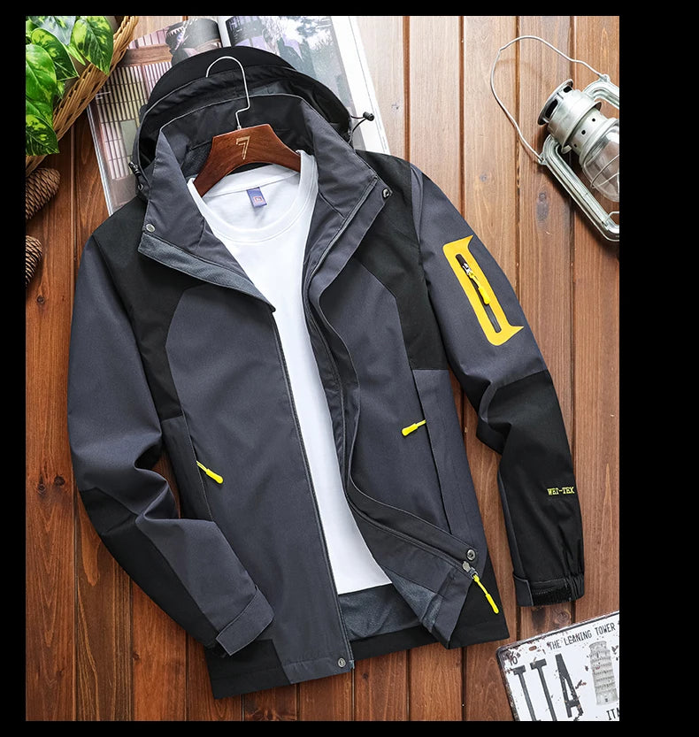 CHRLCK Men's Waterproof Hiking Jacket Women Windproof Windbreaker Breathable Camping Hunting Running Trekking Fishing Coats.