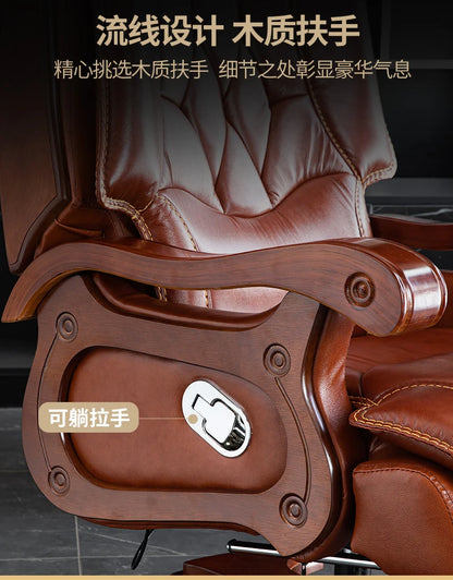 Business Leder Büro Computer Stuhl Liege Verstellbare Rückenlehne Executive Rotierenden Stuhl Massage Computer Büro Möbel