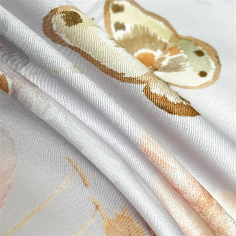 Flowers Prints Bedding Set Lyocell Eucalyptus Fiber Super Soft Silky Cool Feeling Duvet Cover Bed Sheet/Fitted Sheet Pillowcases.