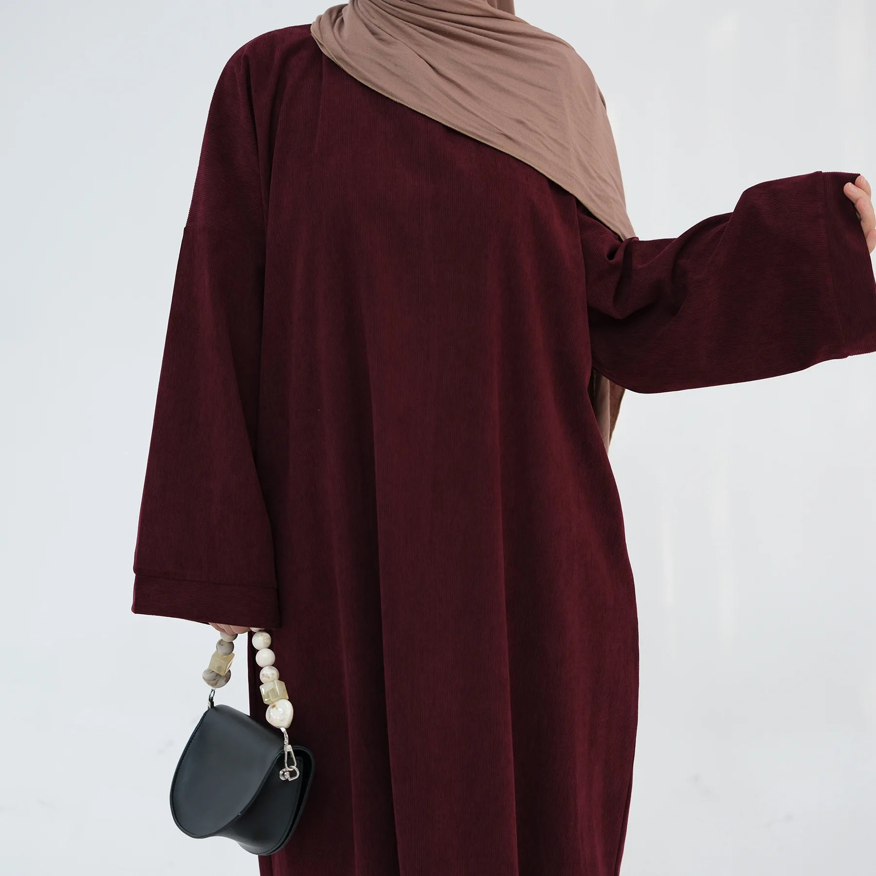 2024 Winter Dubai Women Corduroy Abaya Dress Ramadan Eid Arabic Modest Muslim Clothing Islam Party Jalabiya Fashion Turkey Robe.