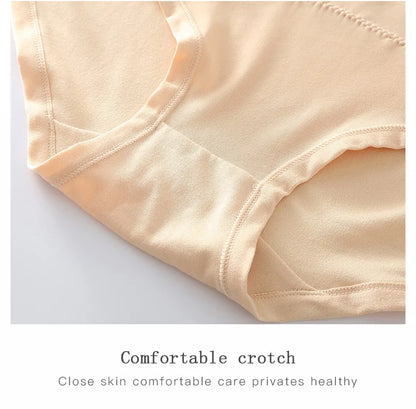 3pcs Women's Panties High Waist Underwear Large Size Fashion Girls Briefs Cow Milk Silk Breathable Lace Panty Female Lingerie.