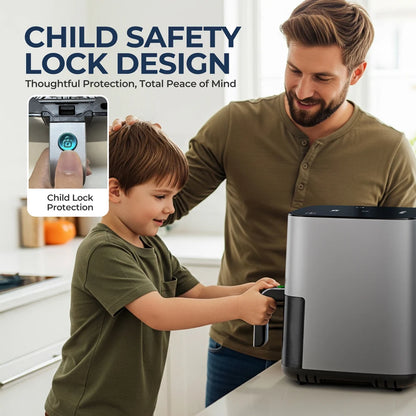 5L Air Fryer, Electric Hot fryer Oven Oilless Cooker with Touch Control & Nonstick Basket & Visible Window, Family Size.