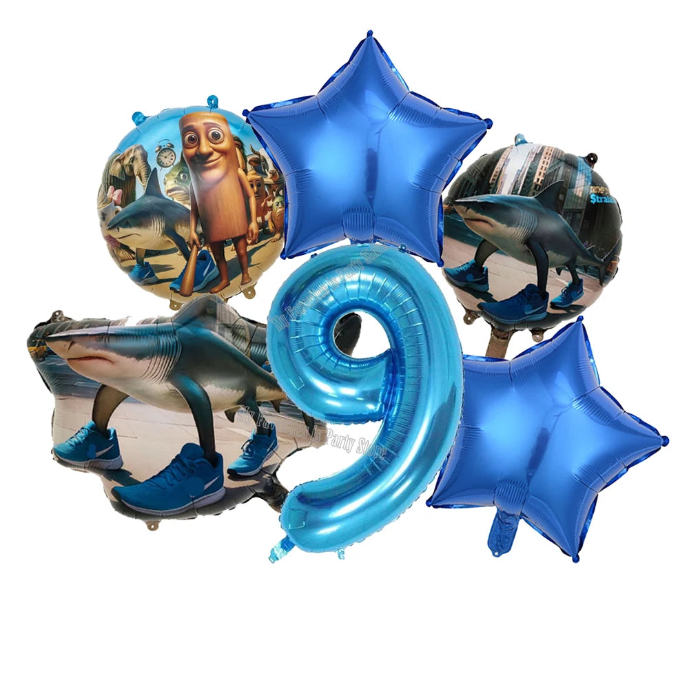 Italienisches Brainrot-Ballon-Set, Babyparty-Party-Ballon, Tralalero Tralala TungTungTungSahur-Luftballons, Dekoration, fotografische Requisite