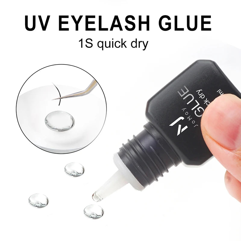 JOMAY UV GLUE Adhesive For Eyelash Extensions 0.1S Fast Drying Strong False Eye Lash Extension Glue Long Lasting UV Eyelash Glue.