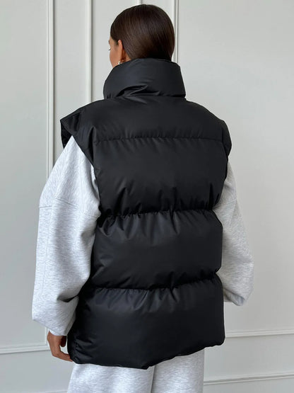 Talenza Damen-Weste aus Baumwolle, neu, ärmellos, sportlich, lässig, einfarbig, Winter, warme Weste, Jacke, Weste, Damen-Baumwolljacke