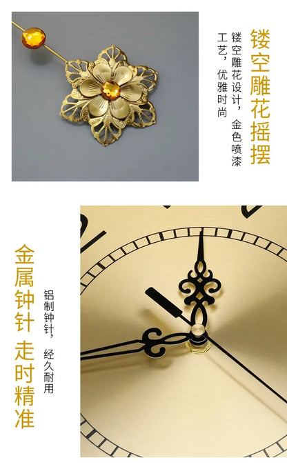 2024 heiß verkaufen Licht Luxus Eisen Kunst Atmosphäre High-End einfache Pfau Wanduhr Mode Wohnzimmer Uhr nach Hause Wandbehang