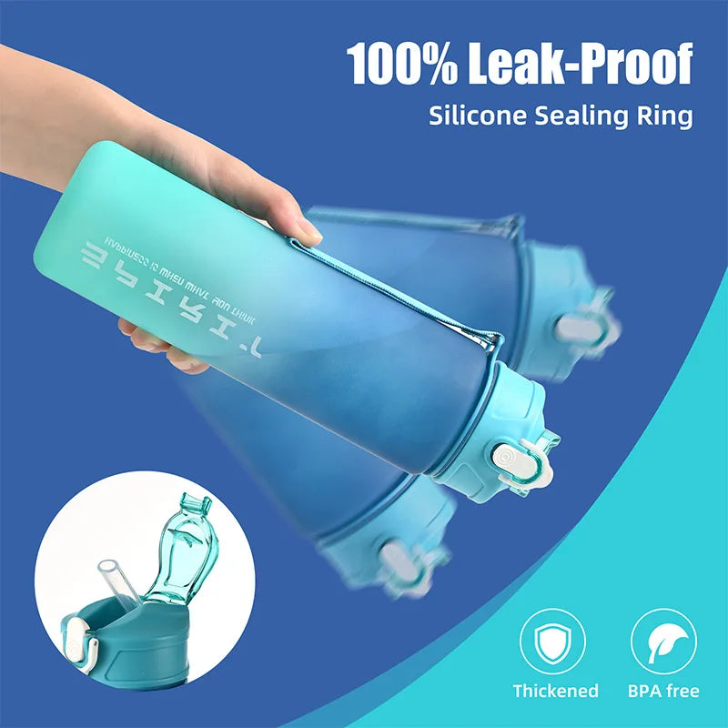 1PCS 800ML Large Capacity Sports Water Bottle Leak Proof Colorful Plastic Cup Drinking Outdoor Travel Portable Gym Fitness Jugs.