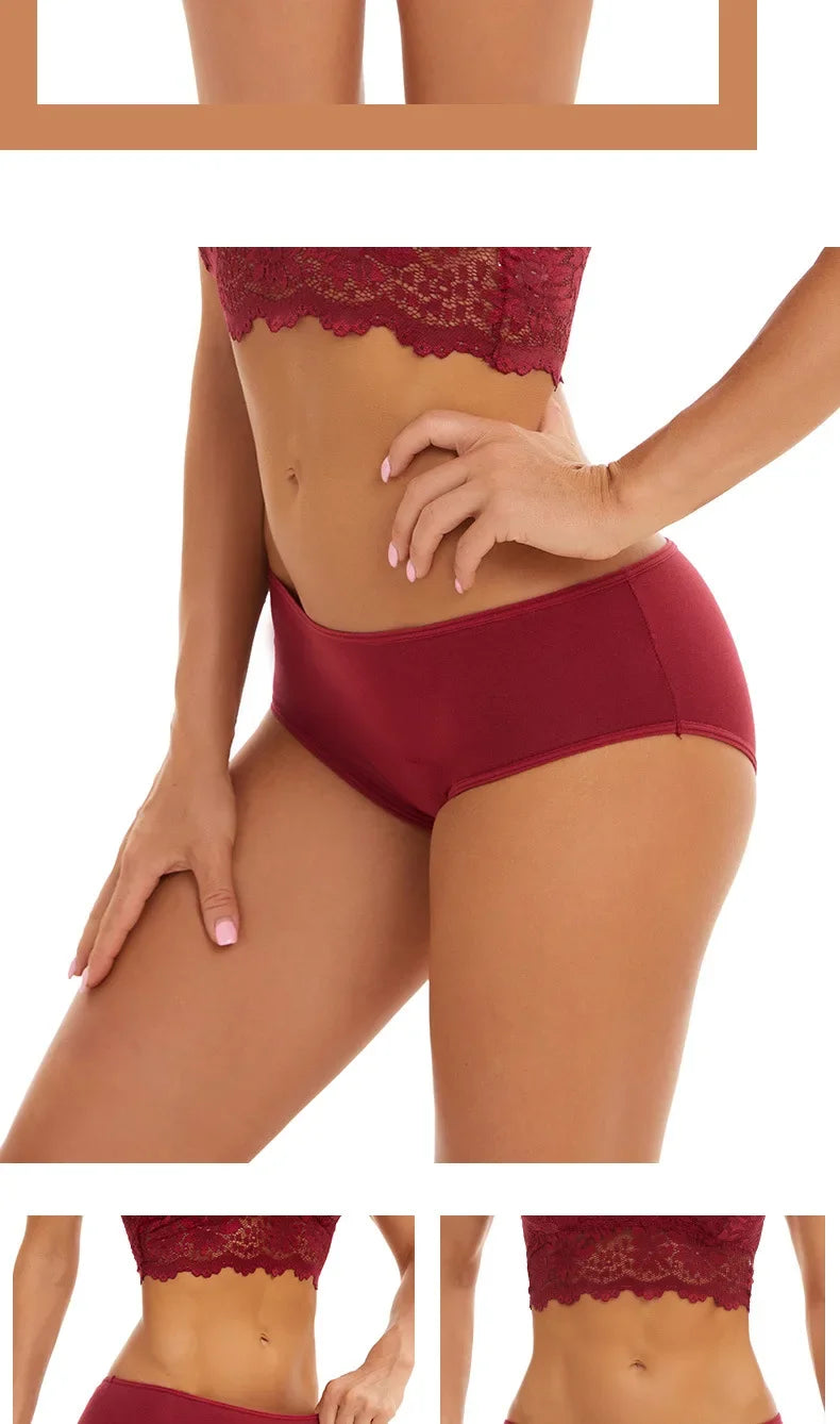 Women Menstrual Panties Leak Proof Briefs Solid Plus Size Cotton Panties Lingerie Absorbency Comfortable Physiological Underwear.