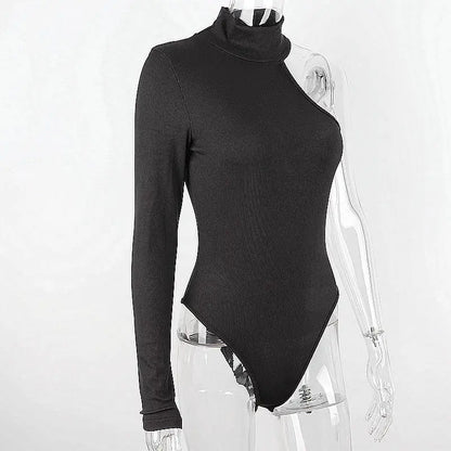 WhereMery Französischer Damen-Overall, sexy, schulterfrei, klein, Stehkragen, langärmelig, Frühling, heißes Mädchen, schlankmachend, unregelmäßig, schick, T-Shirts