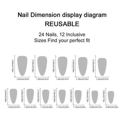 24pcs Sliver Spider Design Fake Nail Halloween Gothic Punk False Nail Tips Wearable European Heavy Metal Almond Press on Nails.