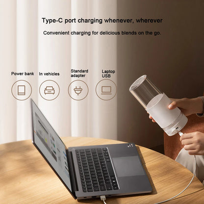 XIAOMI MIJIA Portable Blender,Makes 12 Cups Full Charge,Wireless and Portable,300ML Capacity Mixer Cup Juicer Machine,19,500rpm.
