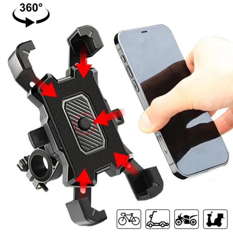 360 Degrees Rotatable Electric Bicycle Phone Holder for iPhone Riding MTB Bike Moto Motorcycle Stand Bracket Non-slip Cycling.