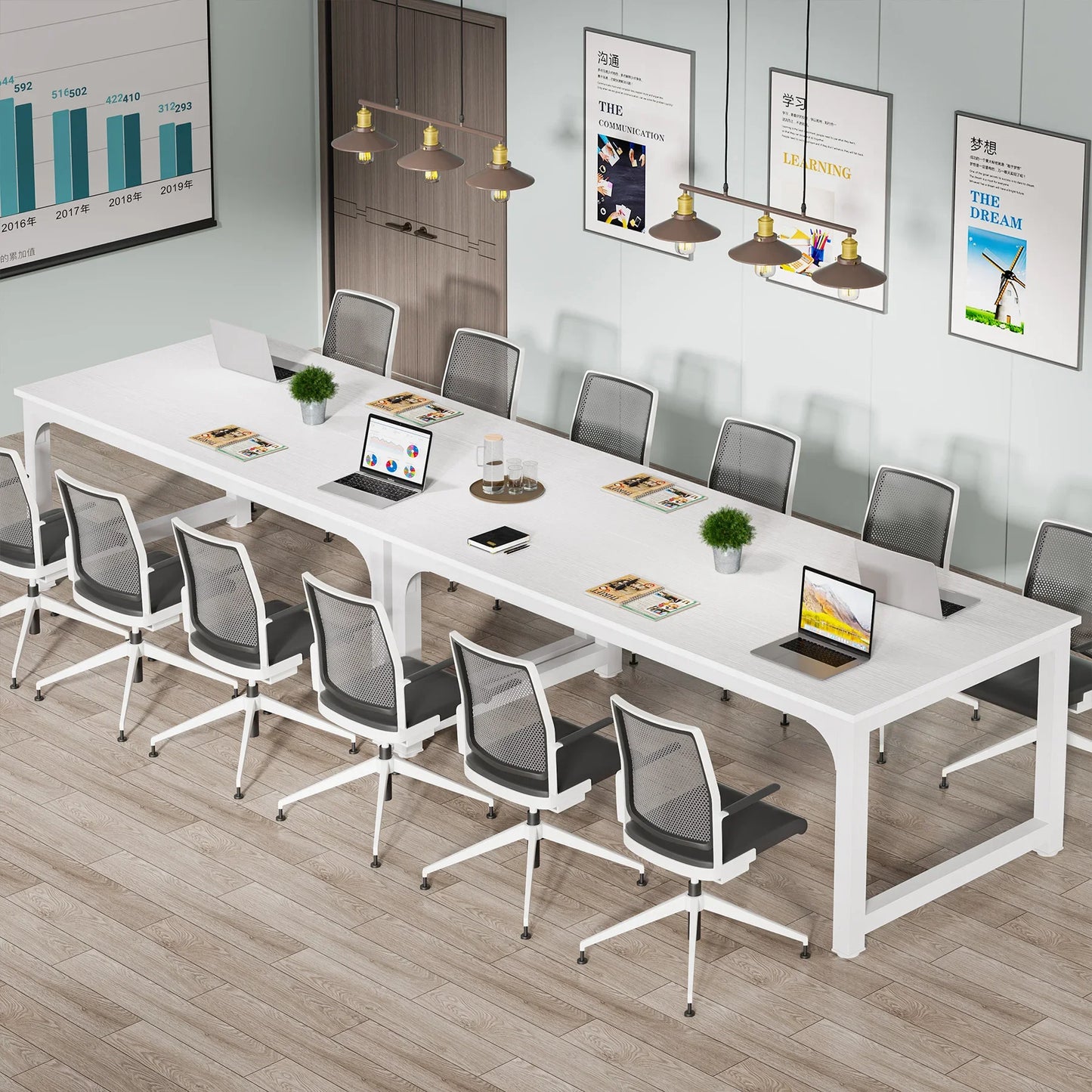 Tribesigns Moderner Computertisch, großer Bürotisch, Computertisch, Arbeitszimmer, Schreibtisch, Arbeitsplatz für das Heimbüro