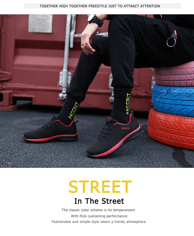 Men Women Knit Sneakers Breathable Athletic Running Walking Gym Shoes.